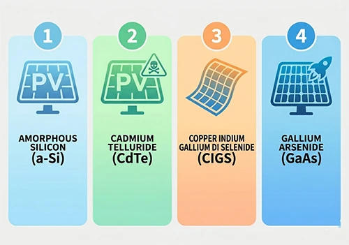 Materiales principales para paneles solares de película delgada-
